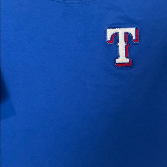 MLB Royal Blue Texas Rangers Crop Top with Team Emblem - Picture 2 of 7